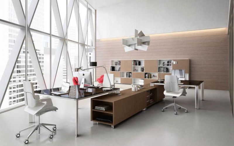 Văn phòng làm việc 40m2 tối giản với bố cục khoa học và nội thất đa năng hiện đại