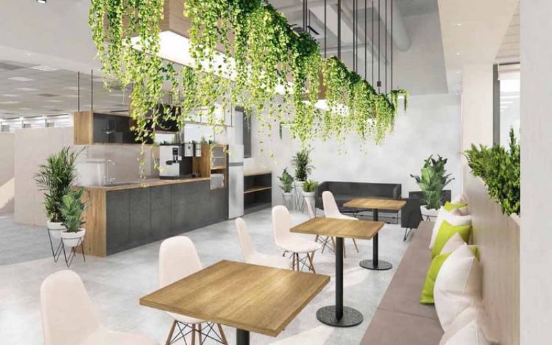 Mẫu pantry đơn giản cho thiết kế văn phòng 70m2