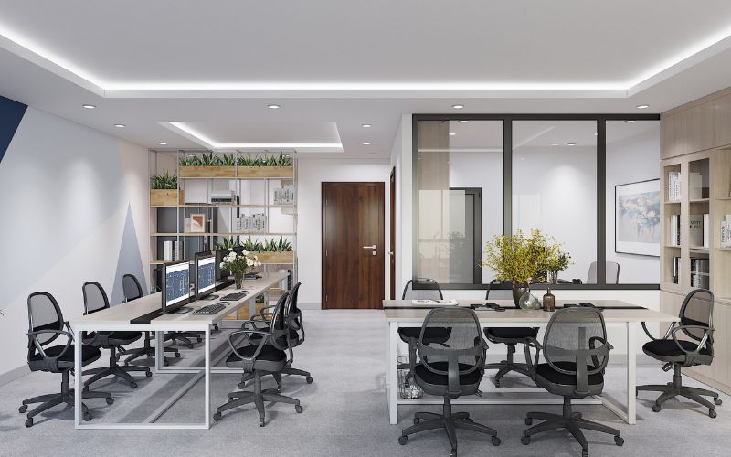 Giải pháp nội thất cho thiết kế văn phòng công ty nhỏ 20m2