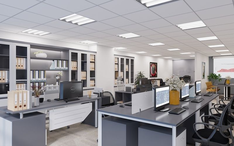 Văn phòng 70m2 được thiết kế theo phong cách hiện đại