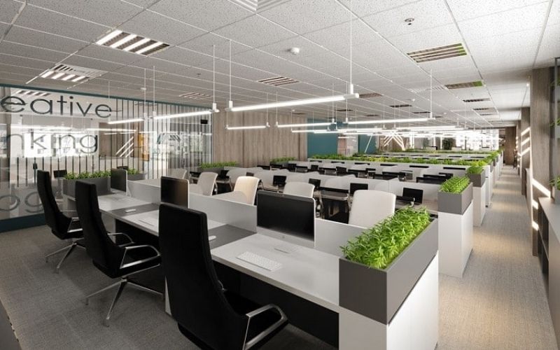 Mẫu văn phòng 70m2 với lối thiết kế tối giản