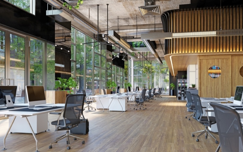 Các đường nét nghệ thuật bắt mắt trong thiết kế văn phòng 80m2