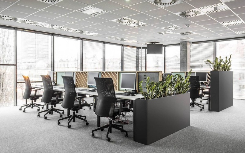 Thiết kế văn phòng 80m2 thoáng đãng cho các tòa nhà cao tầng