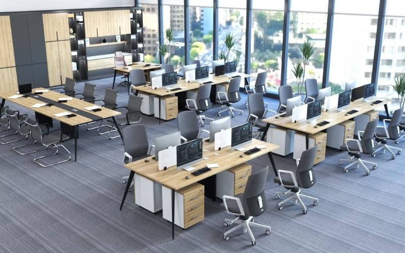 Bố trí văn phòng công ty tối giản tông màu nhẹ nhàng