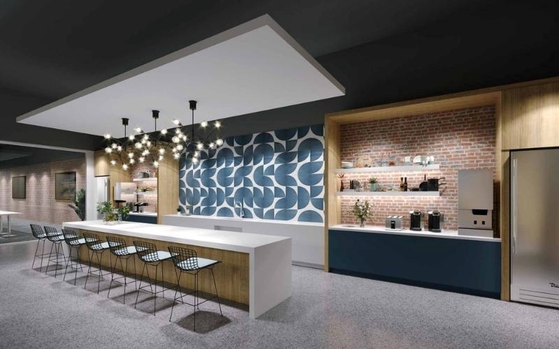 Không gian pantry với nhiều khu vực ngồi linh hoạt cho trao đổi nhanh
