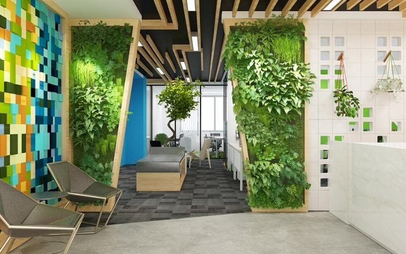Thiết kế nội thất văn phòng công ty gần gũi thiên nhiên