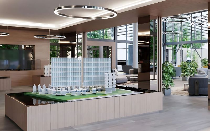 Sảnh tiếp khách sang trọng của văn phòng bất động sản