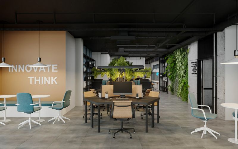 Thiết kế văn phòng Hybrid hiện đại phù hợp doanh nghiệp startup và công ty công nghệ