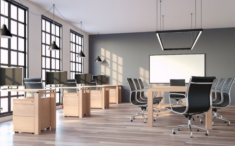 Văn phòng công ty tài chính với thiết kế phong cách tối giản