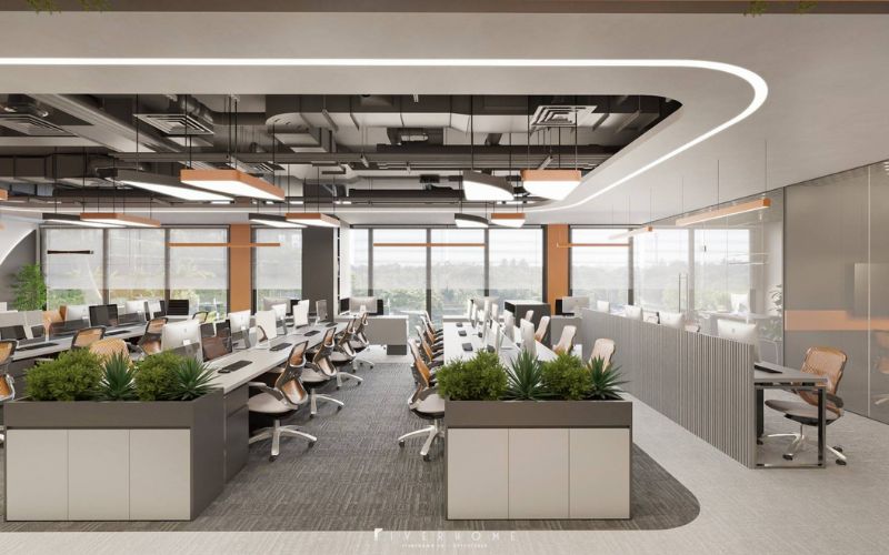 Văn phòng trên 500m2 được vận hành như một hệ sinh thái độc lập với nhiều khu vực chức năng