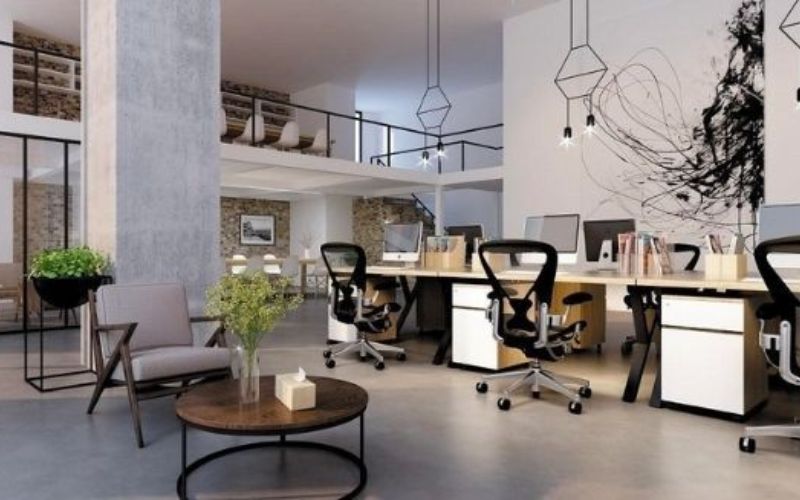 Decor văn phòng phong cách Scandinavian hiện đại với cây xanh, nội thất gỗ và thiết kế thanh lịch