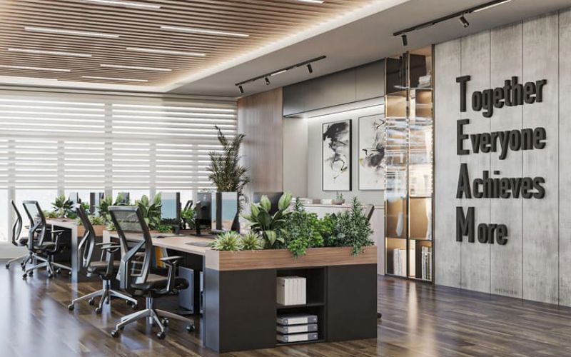 Không gian văn phòng 100m2 bố trí khoa học cho doanh nghiệp SME giúp tối ưu công năng