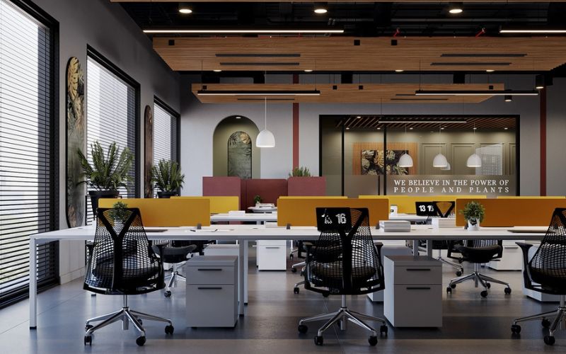 Mẫu văn phòng Closed Office với phòng làm việc riêng biệt, đảm bảo sự riêng tư và bảo mật thông tin
