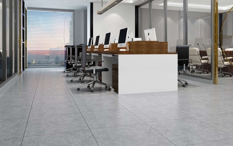 Gạch lát nền văn phòng được thi công đúng quy trình