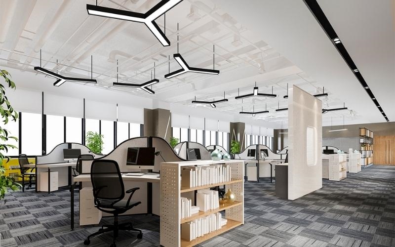 Thiết kế văn phòng 200m2 đủ ảnh sáng giúp nhân viên giảm căng thẳng