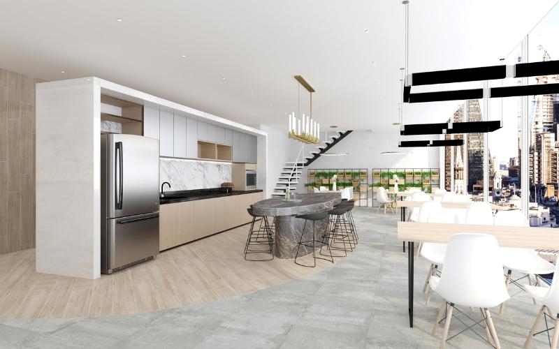 Trần thạch cao phẳng trong khu vực Pantry