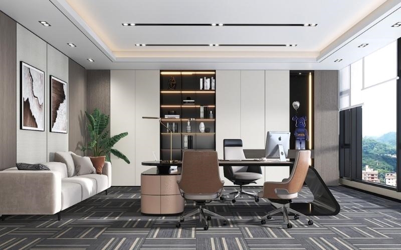 Trần thạch cao văn phòng được thiết kế tinh tế