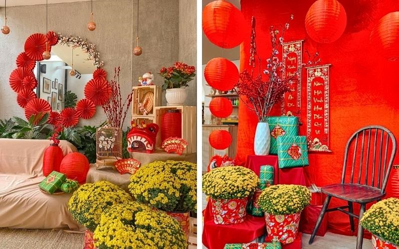 Trang trí Tết văn phòng với các bối cảnh nhỏ