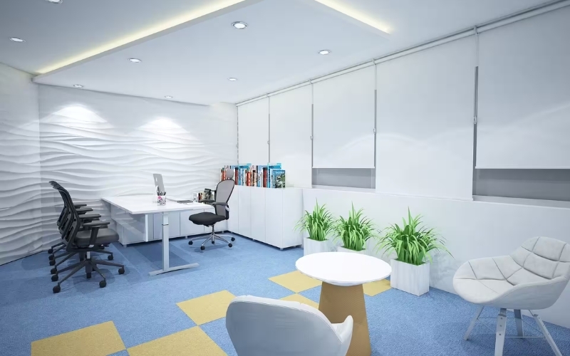 Họa tiết trên vách ngăn thạch cao văn phòng rất đa dạng
