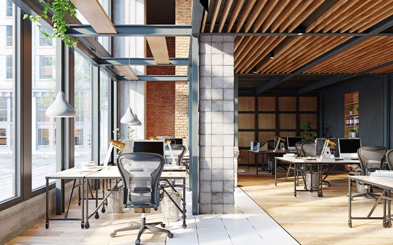Thiết kế văn phòng Industrial hiện đại mang đến môi trường làm việc linh hoạt và khác biệt
