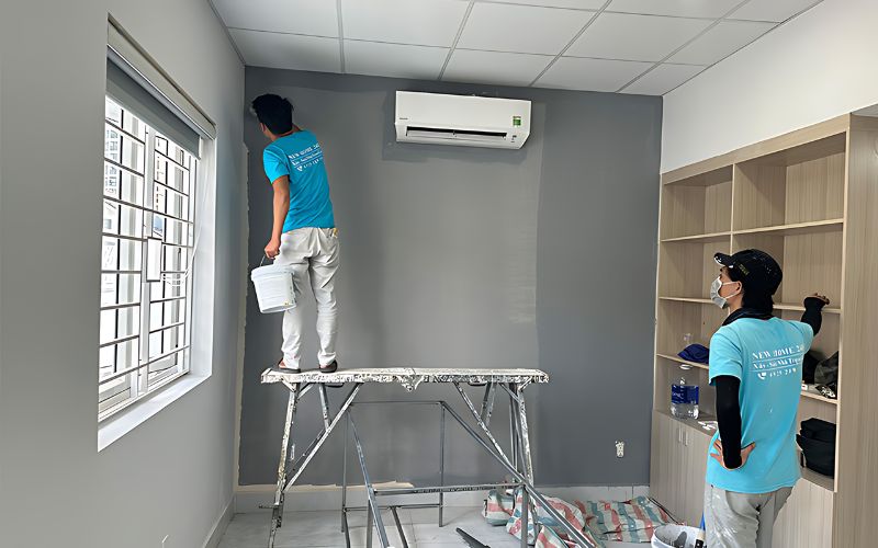 Thi công sơn lại văn phòng có diện tích nhỏ