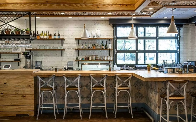 Mô hình cafe bar mộc mạc