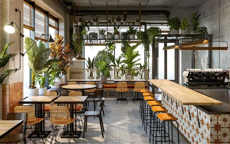Không gian quán cafe xanh mát luôn có sức hút đặc biệt