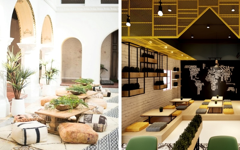 Không gian gần gũi thư giản của quán cafe bệt
