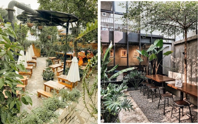Thiết kế quán cafe sân vườn diện tích nhỏ đầy thư giãn