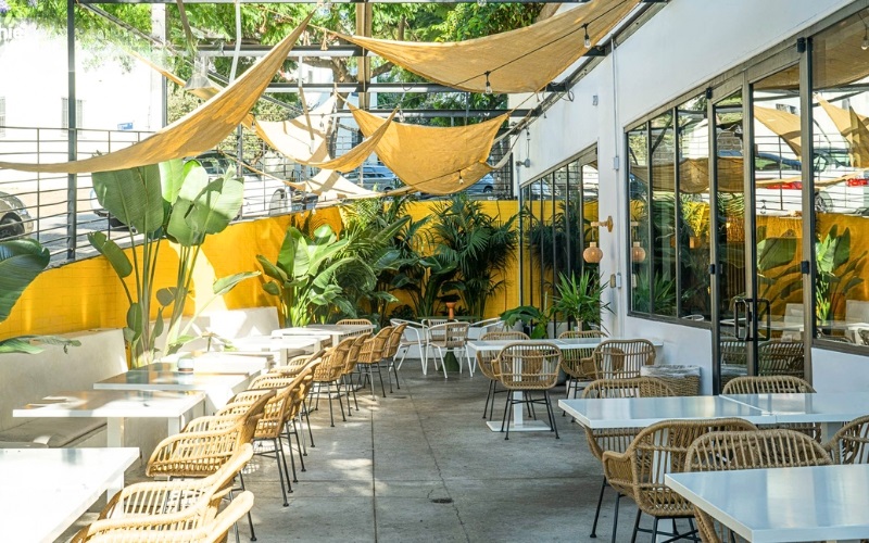 Khoảng cafe sân vườn tràn ngập ánh nắng