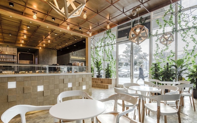 Quán cafe gam màu trung tính nhẹ nhàng phù hợp với thị hiếu