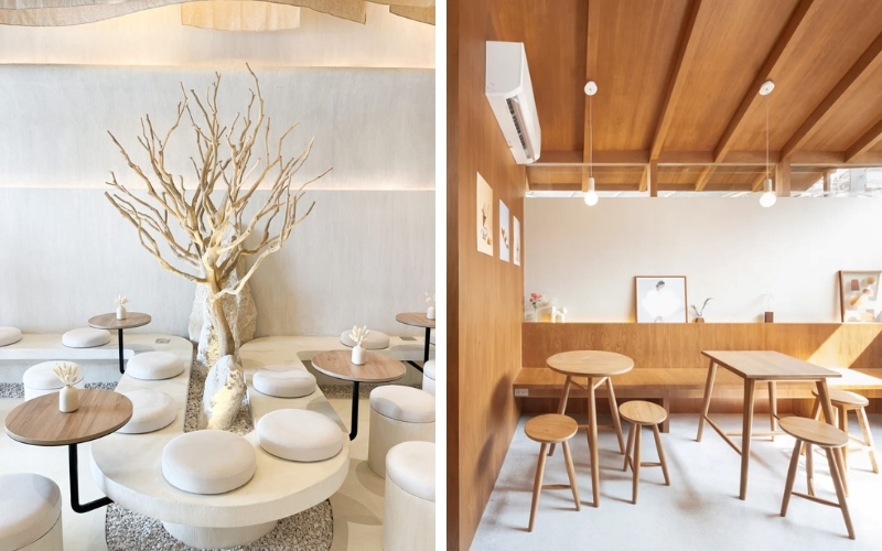 Thiết kế quán cafe 2 mặt tiền phong cách Nhật