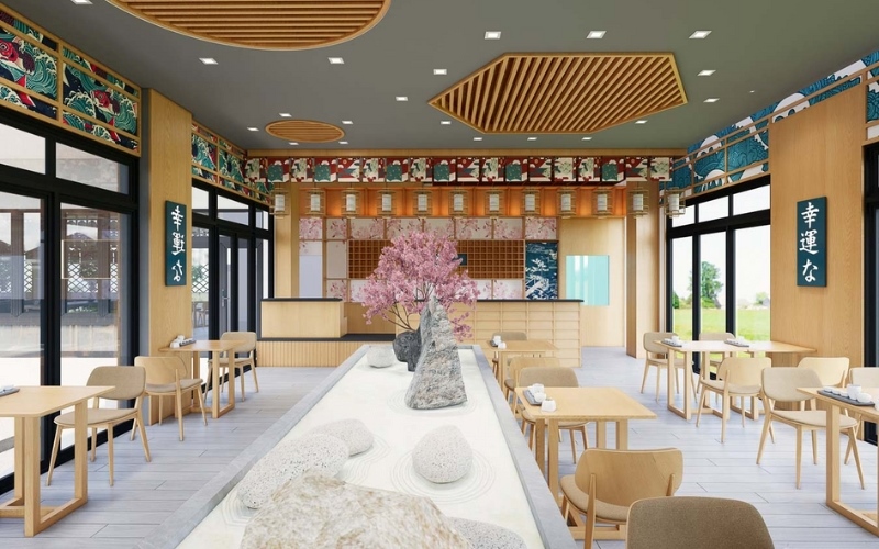 Không gian quán cafe kiểu Nhật được trang trí đẹp mắt