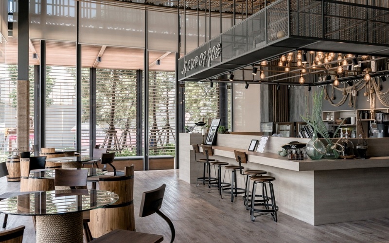 Thiết kế quán cafe 2 mặt tiền đẹp giúp tiết kiệm chi phí marketing