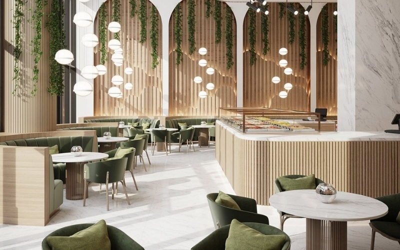 Thiết kế quán cafe 2 tầng phong cách Châu Âu sang trọng