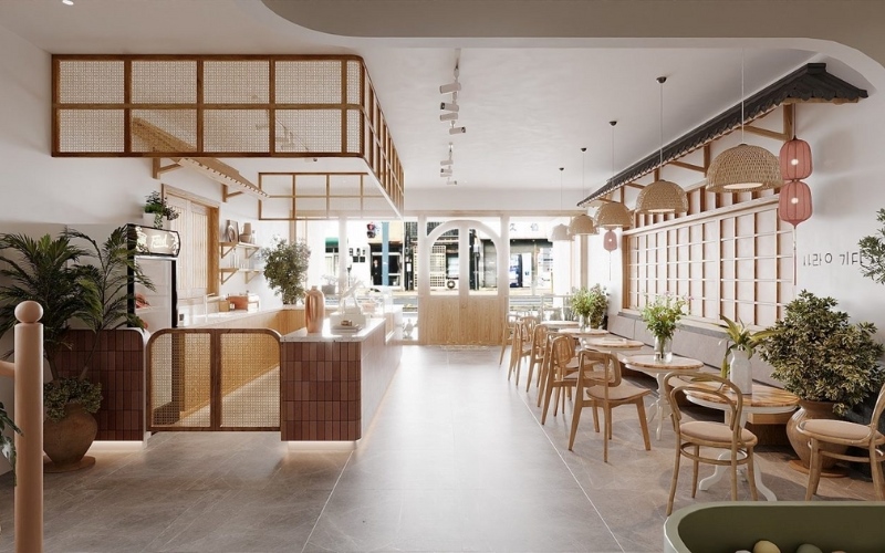 Thiết kế quán cafe 5x20 phong cách Hàn Quốc