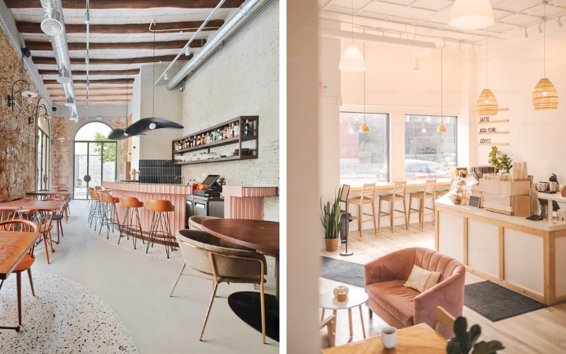 Thiết kế quán cafe trong nhà ống 5x20 đẹp