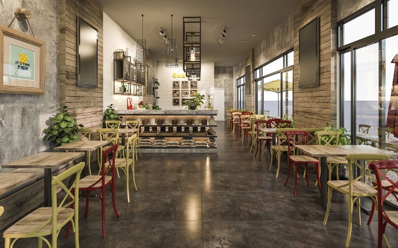 Bố trí nội thất thông minh cho quán cafe có chiều ngang hẹp