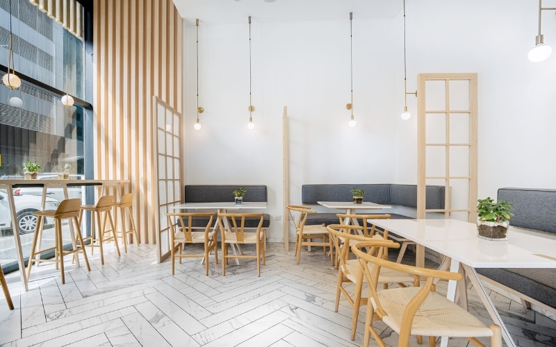 Thiết kế quán cafe kiểu Bắc Âu dần trở nên thịnh hành tại các đô thị