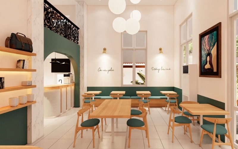 Bạn có thể lắp đặt thêm hệ thống đèn treo cho quán