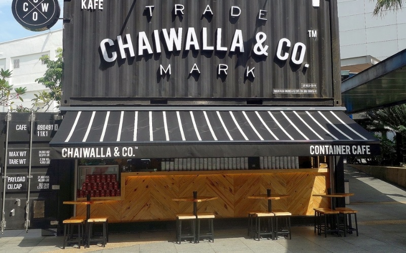 Thiết kế quán cafe container rất đa dạng về kích thước