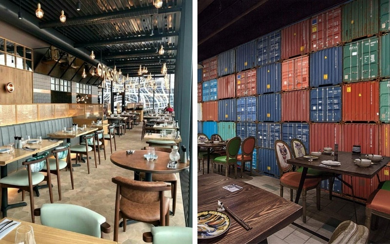 Thiết kế quán cafe container phong cách Retro