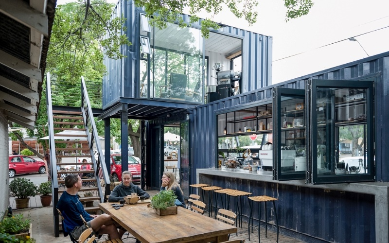 Quán cafe được thi công đơn giản nhưng vô cùng chắc chắn