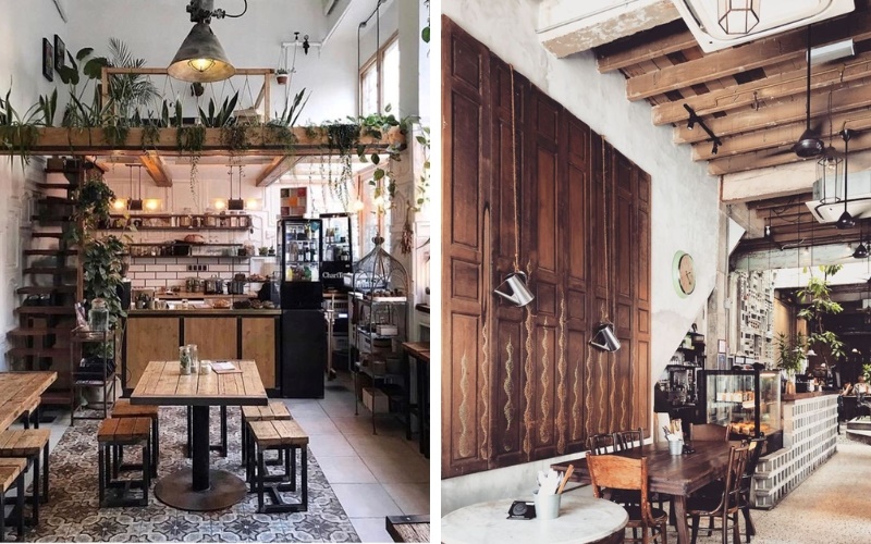 Thiết kế quán cafe đẹp ngang 4m phong cách Vintage
