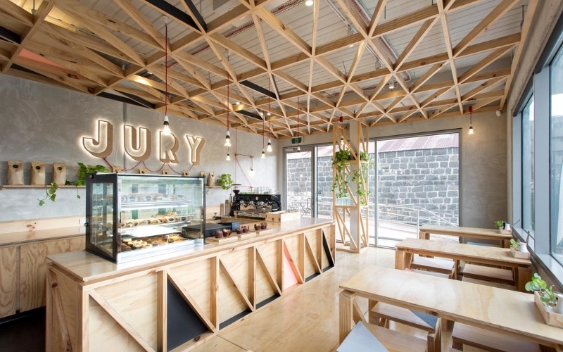 Thiết kế quán cafe mặt tiền 5m phong cách Bắc Âu