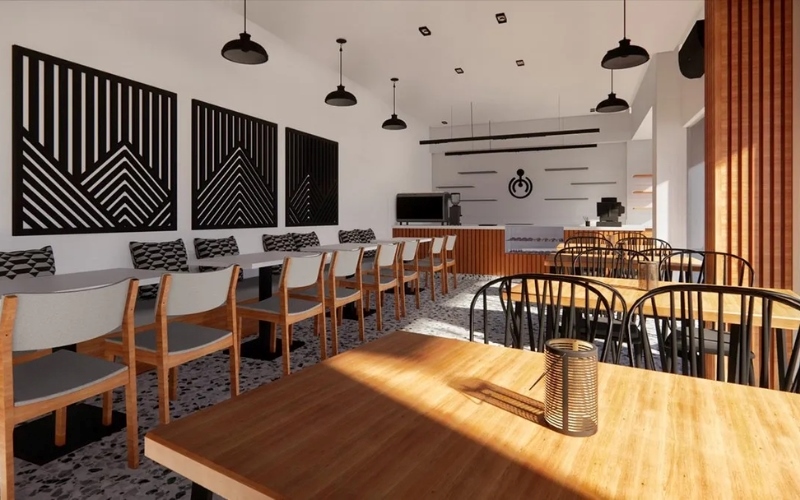 Nên chọn gam màu nhã nhặn cho quán cafe