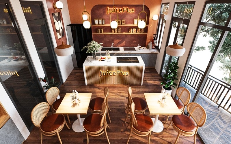 Thiết kế quán cafe nhà phố có không gian ngồi thoải mái