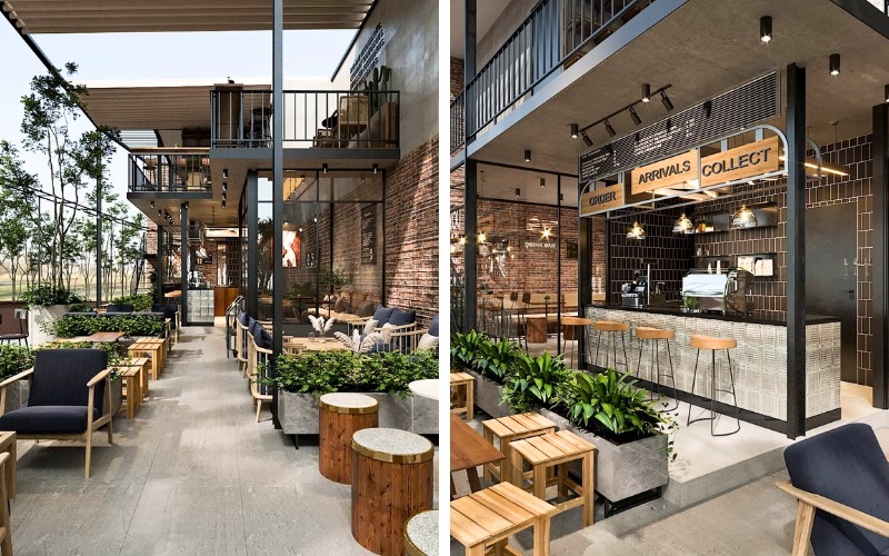 Mẫu quán cafe khung thép vẫn tạo nên sức hút rất đặc biệt