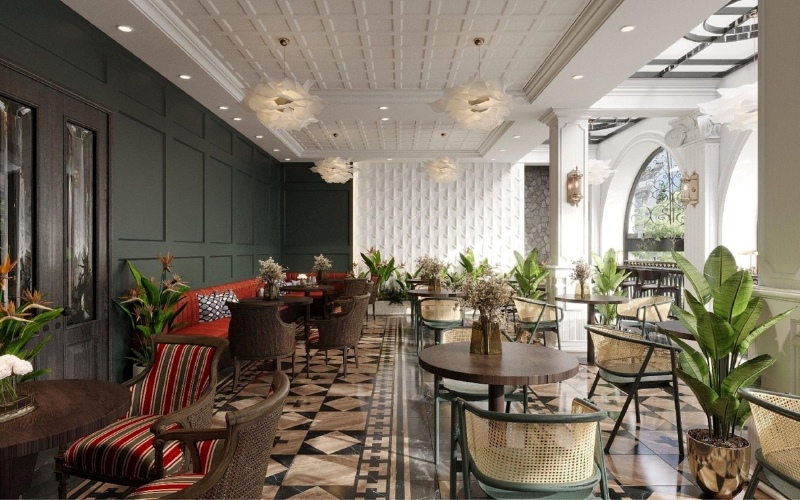Phong cách thiết kế quán cafe Đông Dương