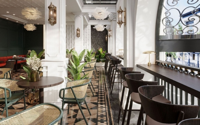 Quán cafe phong cách Đông Dương sang trọng và đầy ấn tượng